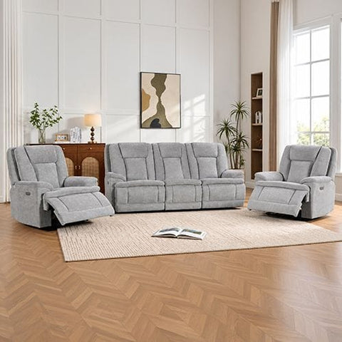 Darrahopens Furniture > Bar Stools & Chairs > Arm Chairs & Recliners 3+1+1 Seater Power Recliner Sofa Set in Grey In Australia - Darrahopens