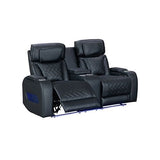 Darrahopens Furniture > Bar Stools & Chairs > Arm Chairs & Recliners 3+2+1 Seater Power Recliner Sofa Set with LED Light In Black