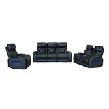Darrahopens Furniture > Bar Stools & Chairs > Arm Chairs & Recliners 3+2+1 Seater Power Recliner Sofa Set with LED Light In Black