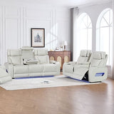 Darrahopens Furniture > Bar Stools & Chairs > Arm Chairs & Recliners 3+2 Seater Power Recliner Sofa Set with LED Light In Grey