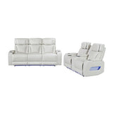 Darrahopens Furniture > Bar Stools & Chairs > Arm Chairs & Recliners 3+2 Seater Power Recliner Sofa Set with LED Light In Grey