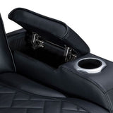 Darrahopens Furniture > Bar Stools & Chairs > Arm Chairs & Recliners 3 Seater Air leather Power Recliner Sofa with LED Light In Black