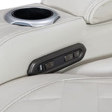 Darrahopens Furniture > Bar Stools & Chairs > Arm Chairs & Recliners 3 Seater Air leather Power Recliner Sofa with LED Light In Grey