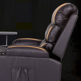 Darrahopens Furniture > Bar Stools & Chairs > Arm Chairs & Recliners 8-Point Electric Massage Recliner Chair - PU Leather Electric Lounge Sofa Armchair HARLOW BROWN