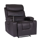 Darrahopens Furniture > Bar Stools & Chairs > Arm Chairs & Recliners 8-Point Electric Massage Recliner Chair - PU Leather Electric Lounge Sofa Armchair HARLOW BROWN