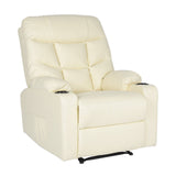 Darrahopens Furniture > Bar Stools & Chairs > Arm Chairs & Recliners 8-Point Electric Massage Recliner Chair - PU Leather Lounge Sofa Armchair ARLEEN BEIGE