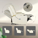 Darrahopens Furniture > Bar Stools & Chairs > Arm Chairs & Recliners 8-Point Electric Massage Recliner Chair - PU Leather Lounge Sofa Armchair ARLEEN BEIGE