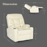Darrahopens Furniture > Bar Stools & Chairs > Arm Chairs & Recliners 8-Point Electric Massage Recliner Chair - PU Leather Lounge Sofa Armchair ARLEEN BEIGE