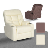 Darrahopens Furniture > Bar Stools & Chairs > Arm Chairs & Recliners 8-Point Electric Massage Recliner Chair - PU Leather Lounge Sofa Armchair ARLEEN BEIGE