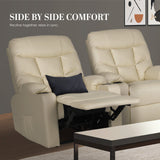 Darrahopens Furniture > Bar Stools & Chairs > Arm Chairs & Recliners 8-Point Electric Massage Recliner Chair - PU Leather Lounge Sofa Armchair ARLEEN BEIGE