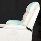 Darrahopens Furniture > Bar Stools & Chairs > Arm Chairs & Recliners 8-Point Electric Massage Recliner Chair - PU Leather Lounge Sofa Armchair CELINA CREAM