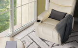 Darrahopens Furniture > Bar Stools & Chairs > Arm Chairs & Recliners 8-Point Electric Massage Recliner Chair - PU Leather Lounge Sofa Armchair CELINA CREAM