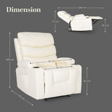 Darrahopens Furniture > Bar Stools & Chairs > Arm Chairs & Recliners 8-Point Electric Massage Recliner Chair - PU Leather Lounge Sofa Armchair CELINA CREAM