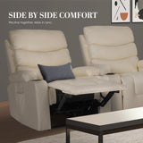 Darrahopens Furniture > Bar Stools & Chairs > Arm Chairs & Recliners 8-Point Electric Massage Recliner Chair - PU Leather Lounge Sofa Armchair CELINA CREAM