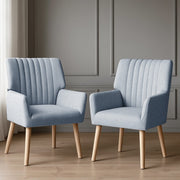 Darrahopens Furniture > Bar Stools & Chairs > Arm Chairs & Recliners Artiss 2X Armchair Fabric Blue Grey