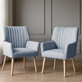 Darrahopens Furniture > Bar Stools & Chairs > Arm Chairs & Recliners Artiss 2X Armchair Fabric Blue Grey