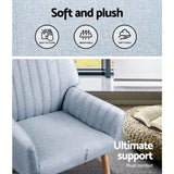 Darrahopens Furniture > Bar Stools & Chairs > Arm Chairs & Recliners Artiss 2X Armchair Fabric Blue Grey