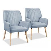 Darrahopens Furniture > Bar Stools & Chairs > Arm Chairs & Recliners Artiss 2X Armchair Fabric Blue Grey