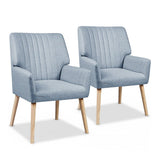 Darrahopens Furniture > Bar Stools & Chairs > Arm Chairs & Recliners Artiss 2X Armchair Fabric Blue Grey