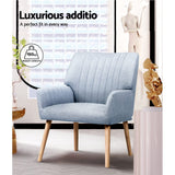 Darrahopens Furniture > Bar Stools & Chairs > Arm Chairs & Recliners Artiss 2X Armchair Fabric Blue Grey