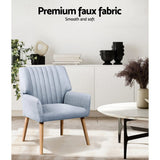 Darrahopens Furniture > Bar Stools & Chairs > Arm Chairs & Recliners Artiss 2X Armchair Fabric Blue Grey