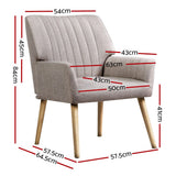 Darrahopens Furniture > Bar Stools & Chairs > Arm Chairs & Recliners Artiss 2X Armchair Faux Fabric Beige