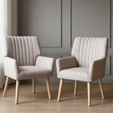 Darrahopens Furniture > Bar Stools & Chairs > Arm Chairs & Recliners Artiss 2X Armchair Faux Fabric Beige