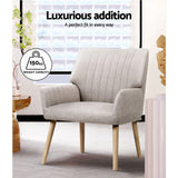 Darrahopens Furniture > Bar Stools & Chairs > Arm Chairs & Recliners Artiss 2X Armchair Faux Fabric Beige