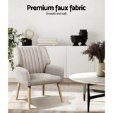 Darrahopens Furniture > Bar Stools & Chairs > Arm Chairs & Recliners Artiss 2X Armchair Faux Fabric Beige