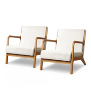 Darrahopens Furniture > Bar Stools & Chairs > Arm Chairs & Recliners Artiss 2X Armchair Faux Fabric Beige