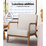 Darrahopens Furniture > Bar Stools & Chairs > Arm Chairs & Recliners Artiss 2X Armchair Faux Fabric Beige