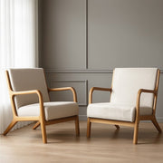 Darrahopens Furniture > Bar Stools & Chairs > Arm Chairs & Recliners Artiss 2X Armchair Faux Fabric Beige