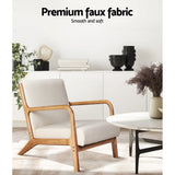 Darrahopens Furniture > Bar Stools & Chairs > Arm Chairs & Recliners Artiss 2X Armchair Faux Fabric Beige
