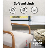 Darrahopens Furniture > Bar Stools & Chairs > Arm Chairs & Recliners Artiss 2X Armchair Faux Fabric Beige