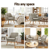 Darrahopens Furniture > Bar Stools & Chairs > Arm Chairs & Recliners Artiss 2X Armchair Lounge Chair Accent Tub Chair Beige ANNE