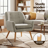 Darrahopens Furniture > Bar Stools & Chairs > Arm Chairs & Recliners Artiss 2X Armchair Lounge Chair Accent Tub Chair Beige ANNE