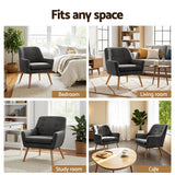 Darrahopens Furniture > Bar Stools & Chairs > Arm Chairs & Recliners Artiss 2X Armchair Lounge Chair Accent Tub Chair Charcoal ANNE