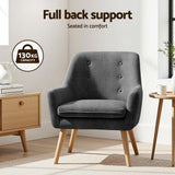 Darrahopens Furniture > Bar Stools & Chairs > Arm Chairs & Recliners Artiss 2X Armchair Lounge Chair Accent Tub Chair Charcoal ANNE