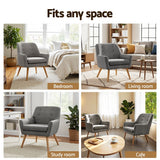 Darrahopens Furniture > Bar Stools & Chairs > Arm Chairs & Recliners Artiss 2X Armchair Lounge Chair Accent Tub Chair Grey ANNE