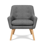 Darrahopens Furniture > Bar Stools & Chairs > Arm Chairs & Recliners Artiss 2X Armchair Lounge Chair Accent Tub Chair Grey ANNE