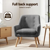 Darrahopens Furniture > Bar Stools & Chairs > Arm Chairs & Recliners Artiss 2X Armchair Lounge Chair Accent Tub Chair Grey ANNE