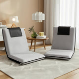 Darrahopens Furniture > Bar Stools & Chairs > Arm Chairs & Recliners Artiss 2X Floor Lounge Sofa Bed Floor Cushion Velvet Grey