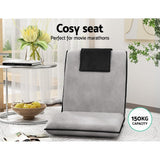 Darrahopens Furniture > Bar Stools & Chairs > Arm Chairs & Recliners Artiss 2X Floor Lounge Sofa Bed Floor Cushion Velvet Grey