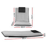 Darrahopens Furniture > Bar Stools & Chairs > Arm Chairs & Recliners Artiss 2X Floor Lounge Sofa Bed Floor Cushion Velvet Grey