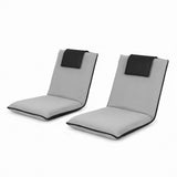 Darrahopens Furniture > Bar Stools & Chairs > Arm Chairs & Recliners Artiss 2X Floor Lounge Sofa Bed Floor Cushion Velvet Grey