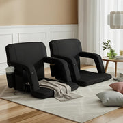 Darrahopens Furniture > Bar Stools & Chairs > Arm Chairs & Recliners Artiss 2X Floor Lounge Sofa Bed With Armrest Heated Cushion