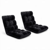 Darrahopens Furniture > Bar Stools & Chairs > Arm Chairs & Recliners Artiss 2X Lounge Sofa Bed Flannel Fabric Black