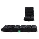 Darrahopens Furniture > Bar Stools & Chairs > Arm Chairs & Recliners Artiss 2X Lounge Sofa Bed Flannel Fabric Black