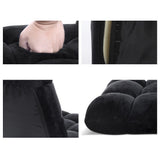 Darrahopens Furniture > Bar Stools & Chairs > Arm Chairs & Recliners Artiss 2X Lounge Sofa Bed Flannel Fabric Black