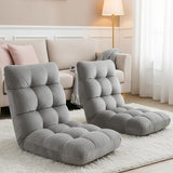 Darrahopens Furniture > Bar Stools & Chairs > Arm Chairs & Recliners Artiss 2X Lounge Sofa Bed Flannel Fabric Grey